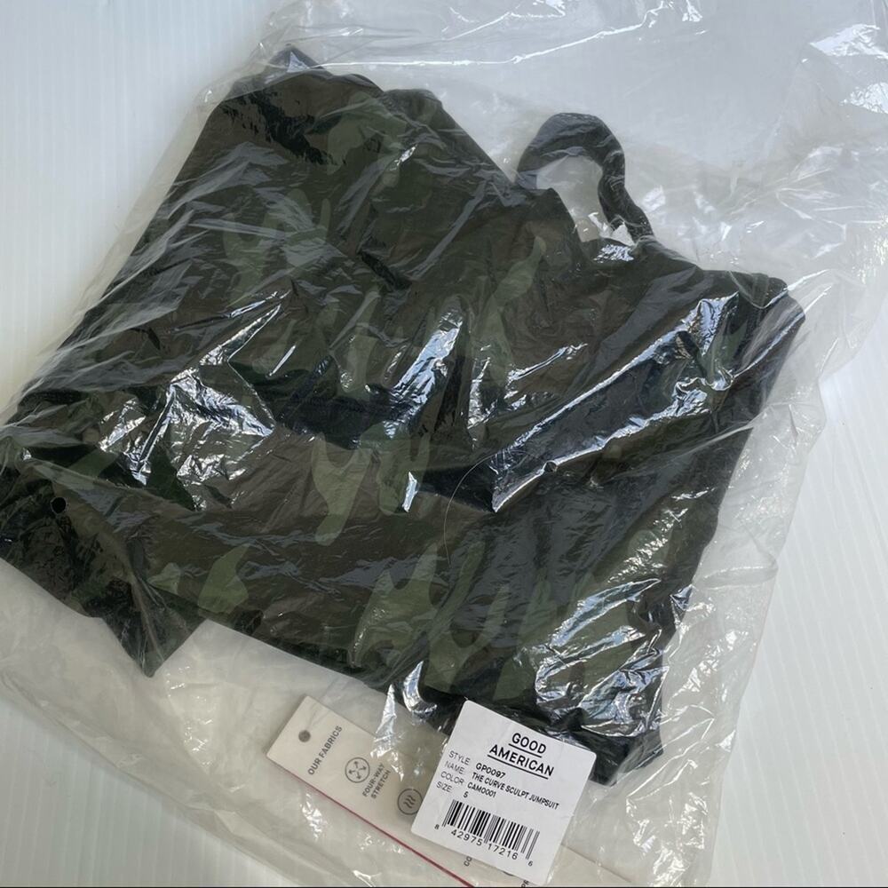 🆕 Good American The Curvse sculpt jumpsuit in green camo print 2XL - Picture 6 of 6